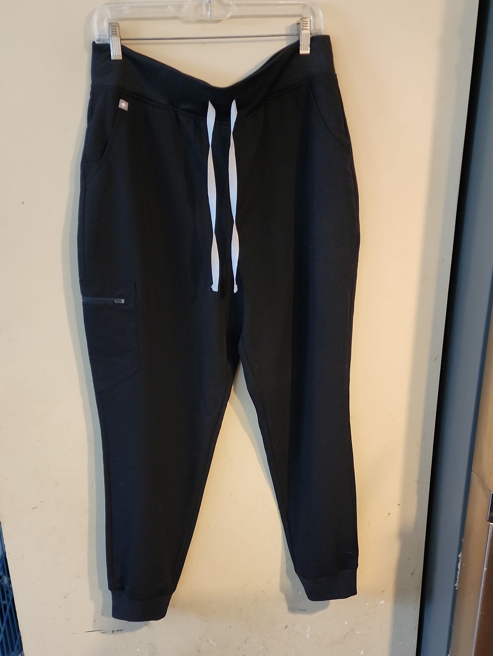 Figs Black Joggers with White Drawstring